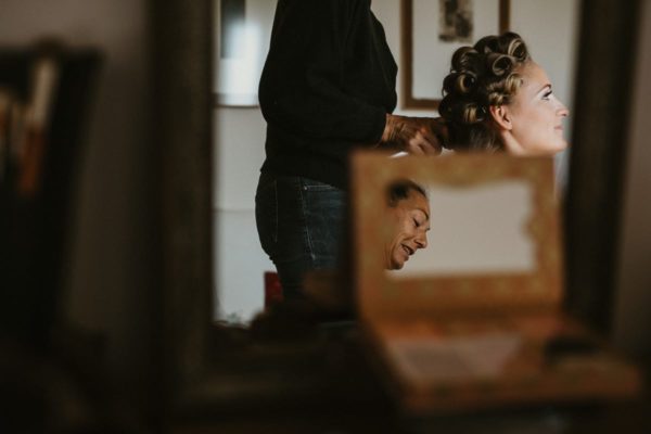 The bride´s hairdressing.