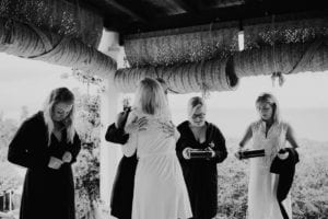 Other hug from the bride with a bridesmaid.