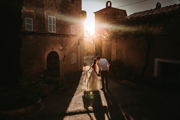 After wedding photo in a magic little village in the island Majorca.